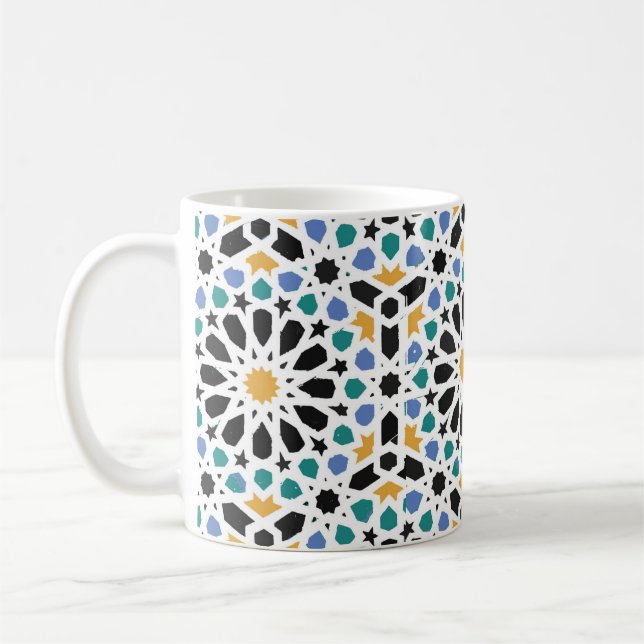 Moroccan tile design mug light (Left)