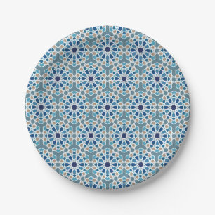Moroccan tile designs paper plates