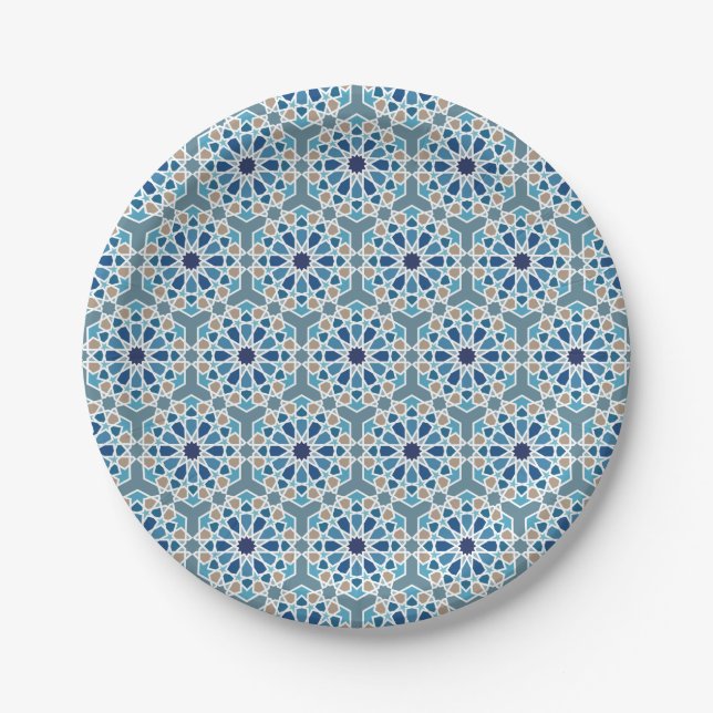Moroccan tile designs paper plates (Front)