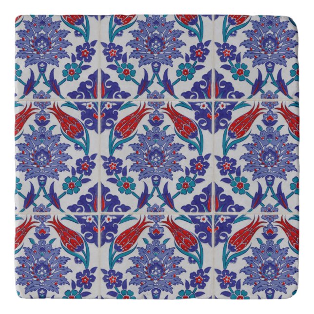 Moroccan Tile Elegant Stone Custom Choice Trivet (Front)