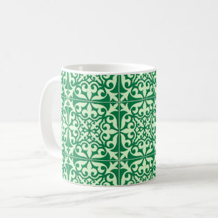 Moroccan tile - emerald and light green Mug