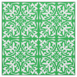 Moroccan tile - emerald green and white fabric