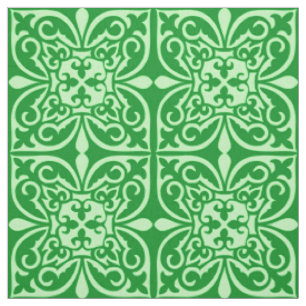Moroccan tile - emerald green fabric
