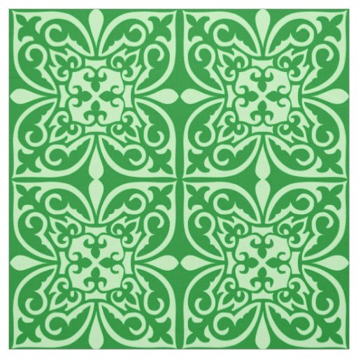 Moroccan tile - emerald green fabric