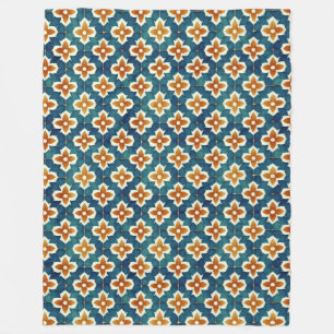 Moroccan Tile Fleece Blanket