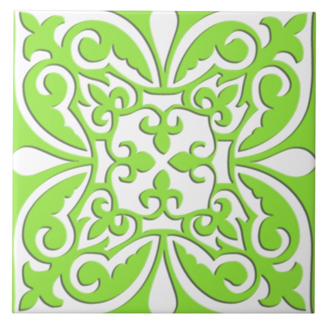 Moroccan tile - lime green and white (Front)