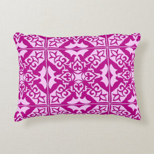 Moroccan tile - magenta and pink decorative pillow