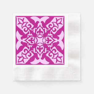 Moroccan tile - magenta and pink napkins