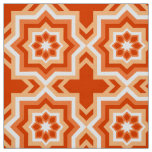Moroccan Tile, Mandarin Orange and Light Orange Fabric