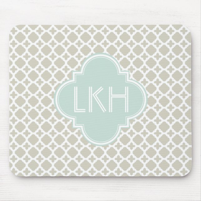 MOROCCAN TILE MONOGRAM MOUSE PAD (Front)