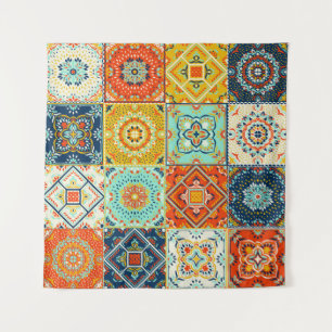 Moroccan tile mosaic illustration pattern tapestry