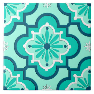 Blue Moroccan Pattern Ceramic Tiles Zazzle Moroccan Tile Pattern Aqua And Turquoise