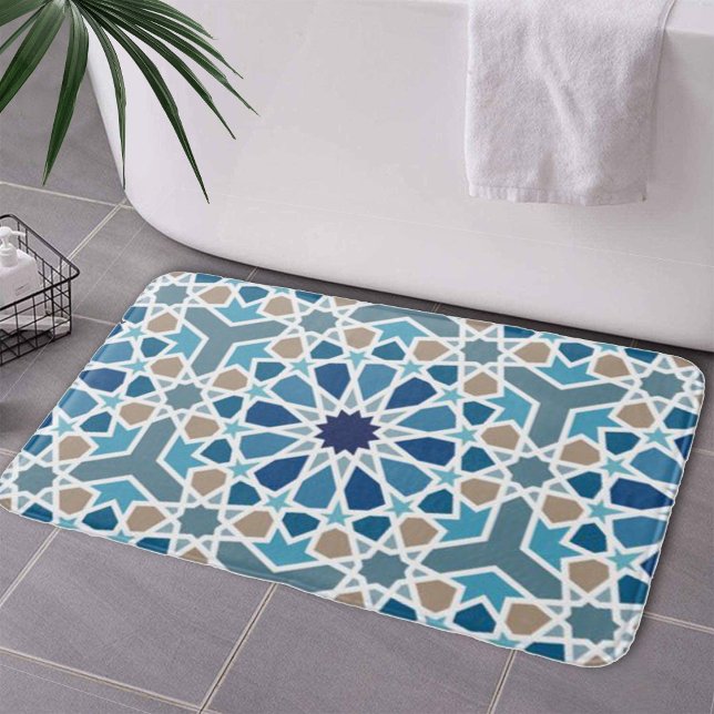 Moroccan Tile Pattern Bath Mat (Moroccan Tile Pattern Bath Mat by Looly Elzayat
)