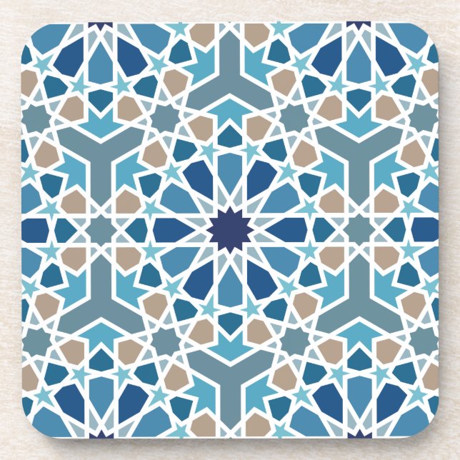 Moroccan Tile Pattern Beverage Coaster (Front)