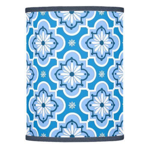 Moroccan tile pattern _ Blue and White Lamp Shade