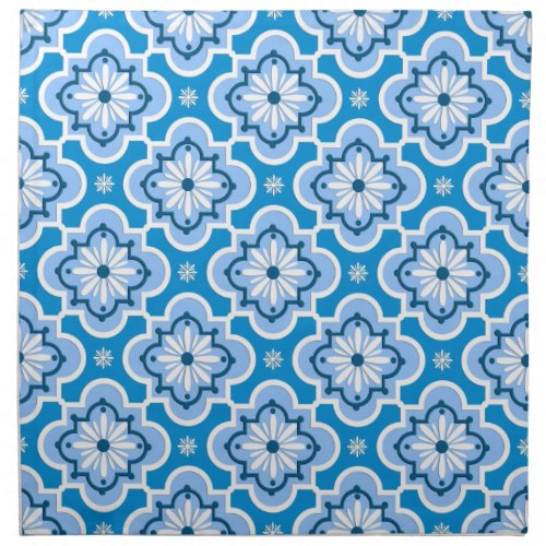 Moroccan tile pattern _ Blue and White Napkin