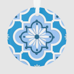 Moroccan tile pattern - Blue and White Ornament