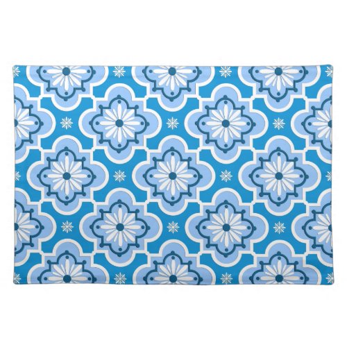 Moroccan tile pattern _ Blue and White Placemat