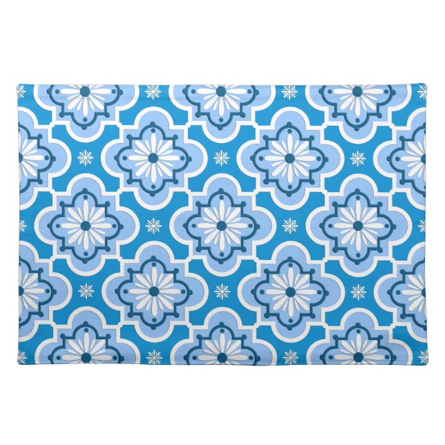 Moroccan tile pattern - Blue and White Placemat (Front)