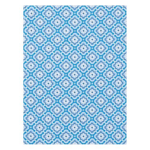 Moroccan tile pattern _ Blue and White Tablecloth