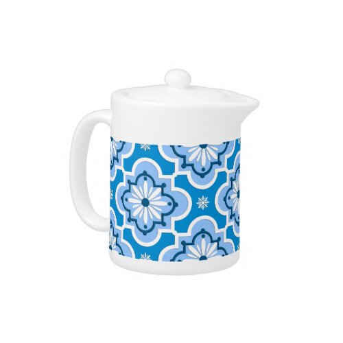 Moroccan tile pattern _ Blue and White Teapot