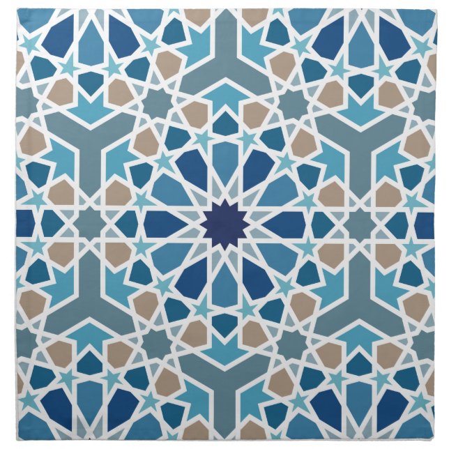 Moroccan Tile Pattern Cloth Napkin (Front)