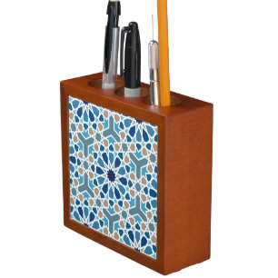 Moroccan Tile Pattern Desk Organizer