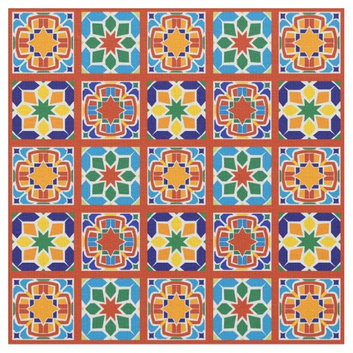 Moroccan Tile Pattern Fabric Quilting Sewing