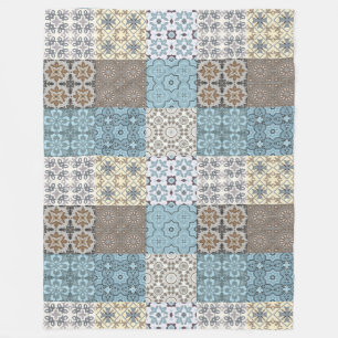 Moroccan Tile Pattern Fleece Blanket