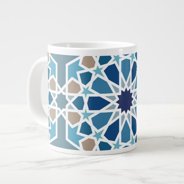 Moroccan Tile Pattern Giant Coffee Mug (Front Left)