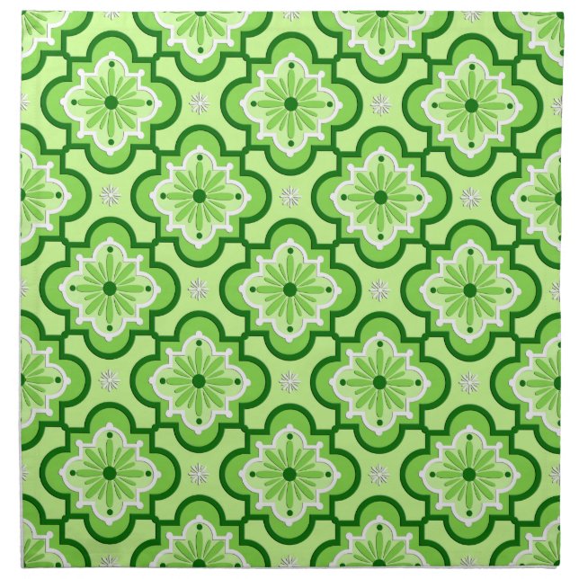 Moroccan tile pattern - Lime Green Napkin (Front)