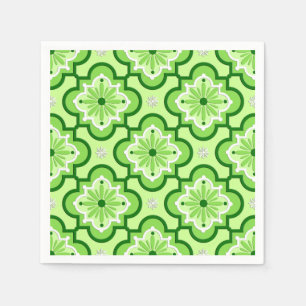Moroccan tile pattern - Lime Green Napkins