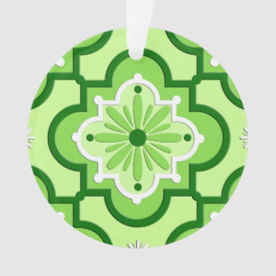 Moroccan tile pattern - Lime Green Ornament