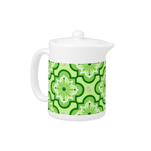 Moroccan tile pattern _ Lime Green Teapot