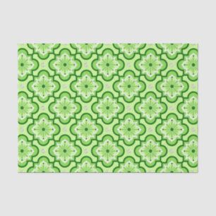 Moroccan tile pattern - Lime Green Tissue Paper