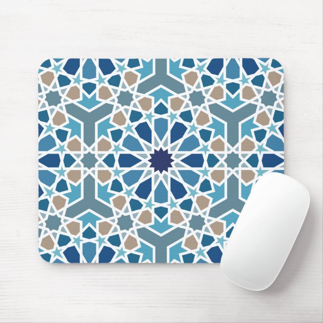 Moroccan Tile Pattern Mouse Pad (With Mouse)