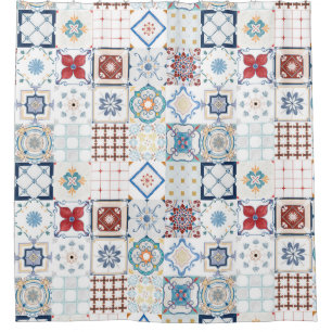 Moroccan Tile Pattern Shower Curtain