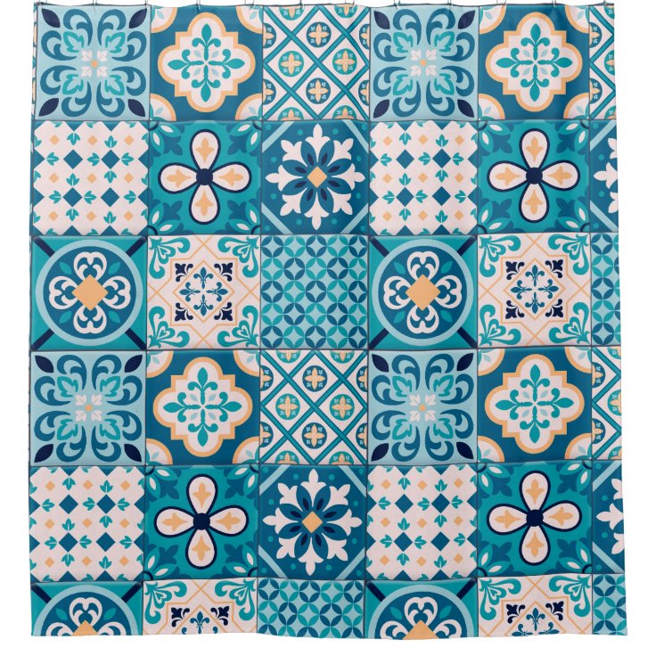Moroccan Tile Pattern Shower Curtain Zazzle