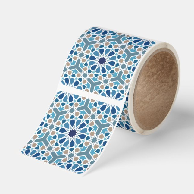 Moroccan Tile Pattern Square Sticker (Roll)