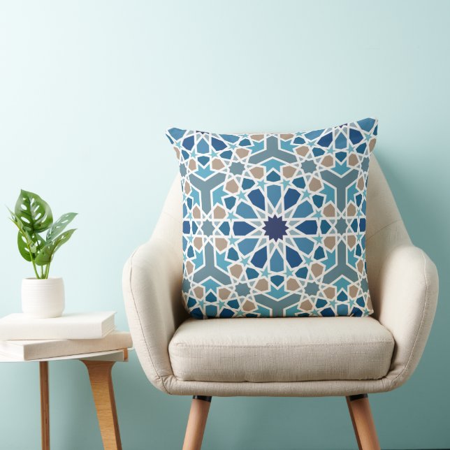 Moroccan Tile Pattern Throw Pillow (Chair)