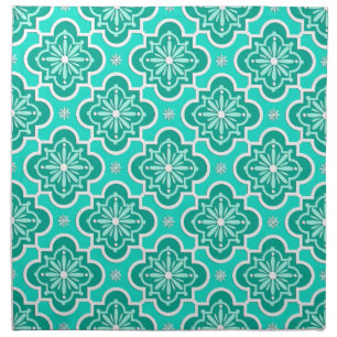 Moroccan tile pattern - Turquoise and Aqua Cloth Napkin