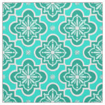 Moroccan tile pattern - Turquoise and Aqua Fabric