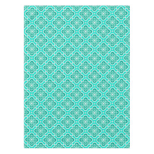 Moroccan tile pattern - Turquoise and Aqua Tablecloth