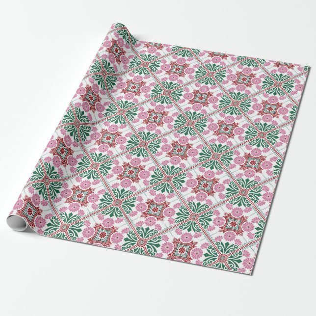Moroccan Tile Pattern Wrapping Paper (Unrolled)