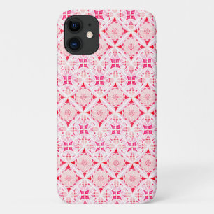 Moroccan tile pink pattern watercolor iPhone 11 case
