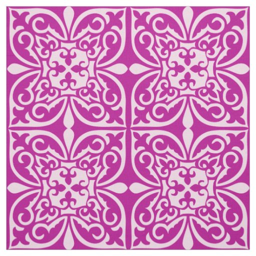 Moroccan tile - plum purple and pink fabric