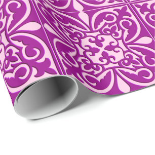 Moroccan tile - plum purple and pink wrapping paper