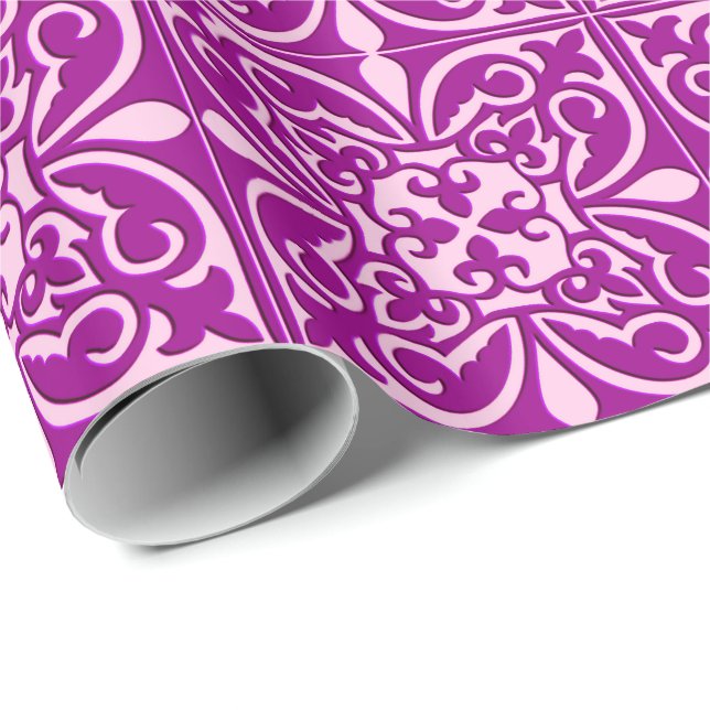 Moroccan tile - plum purple and pink wrapping paper (Roll Corner)