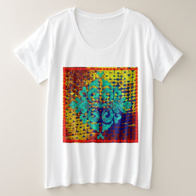 Moroccan Tile Plus Size T-Shirt (Design Front)
