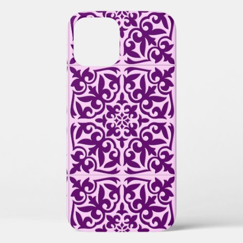 Moroccan tile _ purple and orchid iPhone 12 pro case